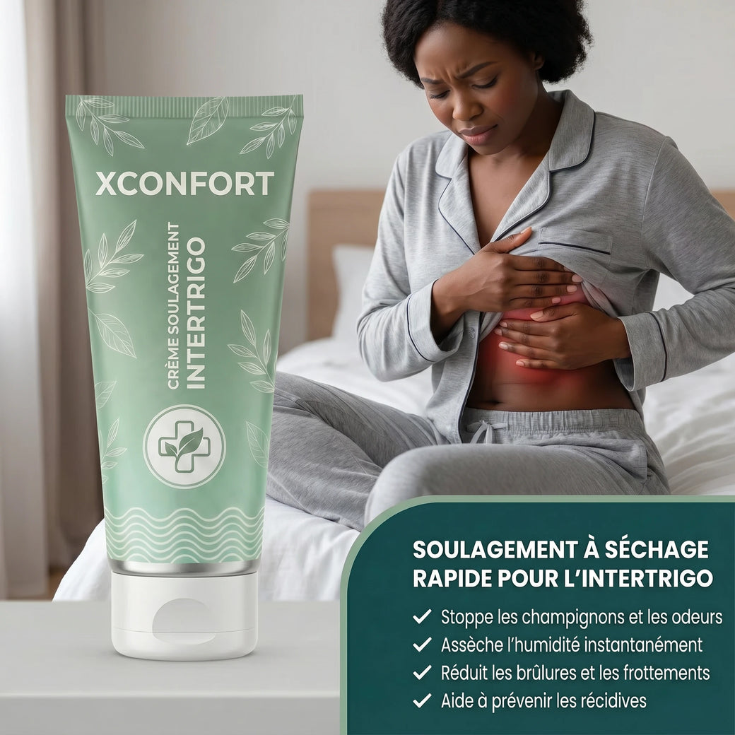 La Crème XCONFORT traite 99% des irritations des plis cutanés dès la première application