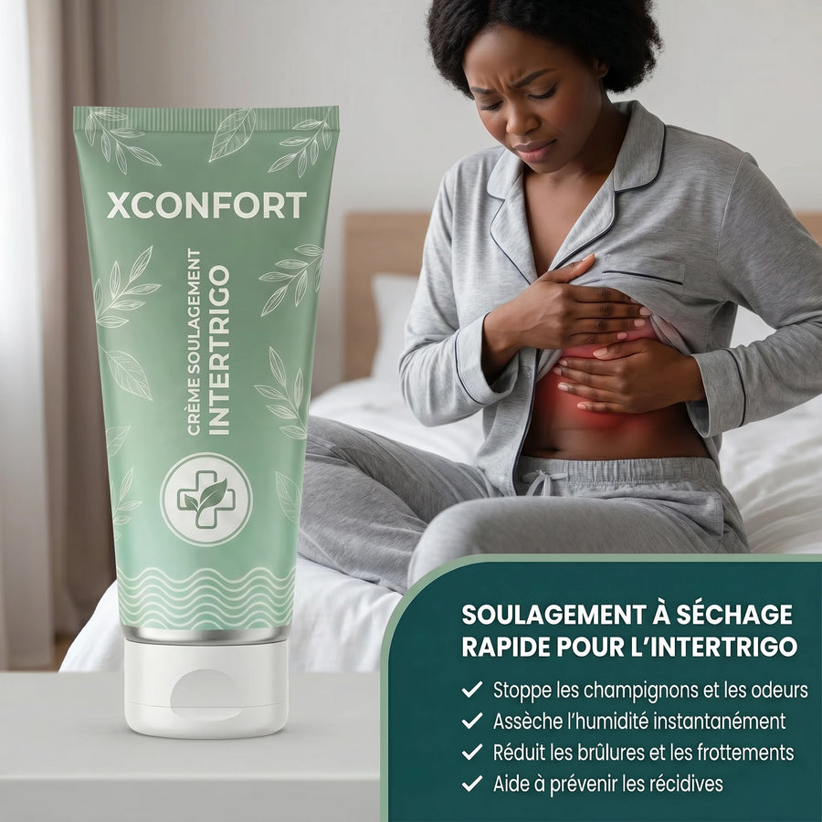 La Crème XCONFORT traite 99% des irritations des plis cutanés dès la première application